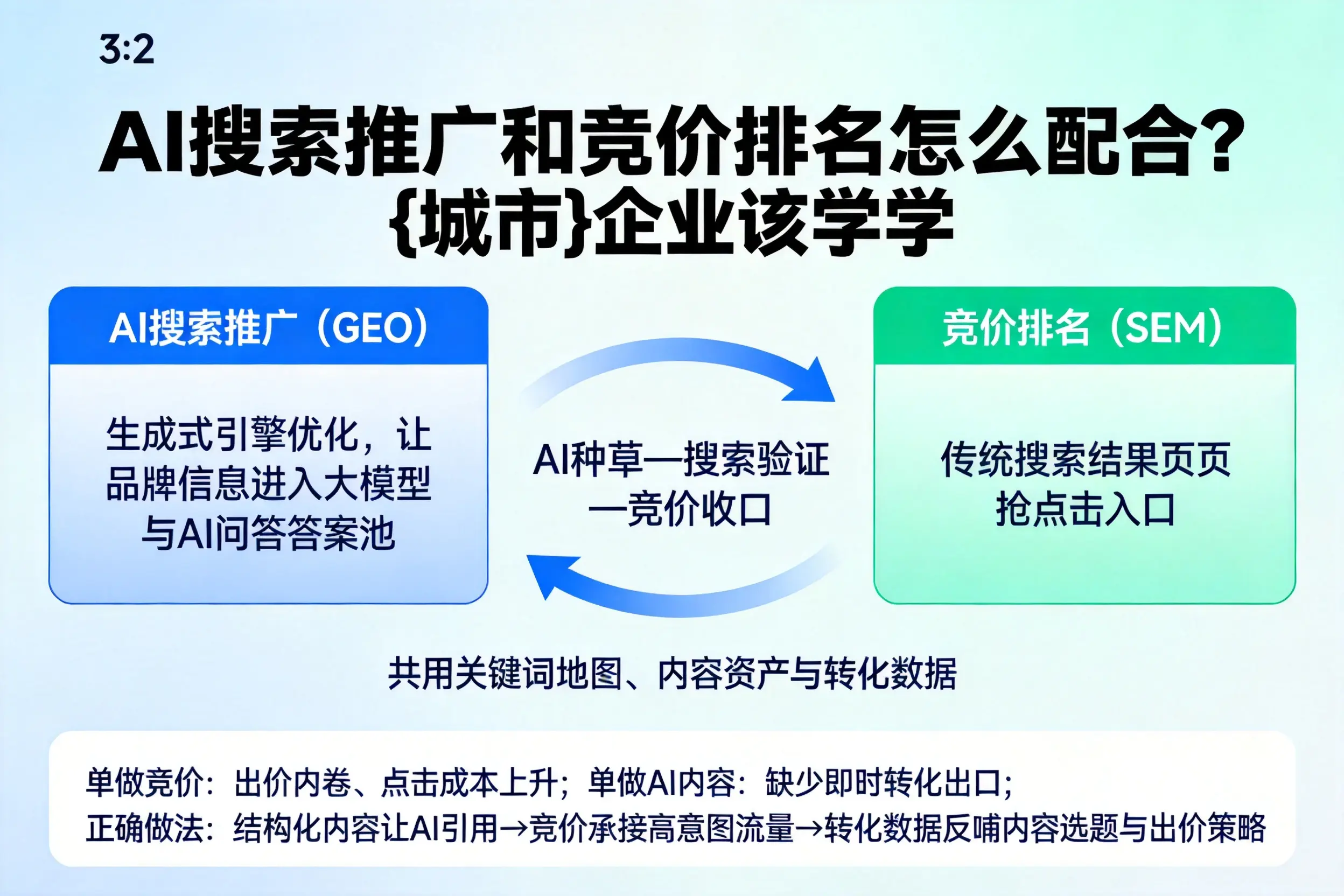 AI搜索推广和竞价排名怎么配合？上饶企业该学学