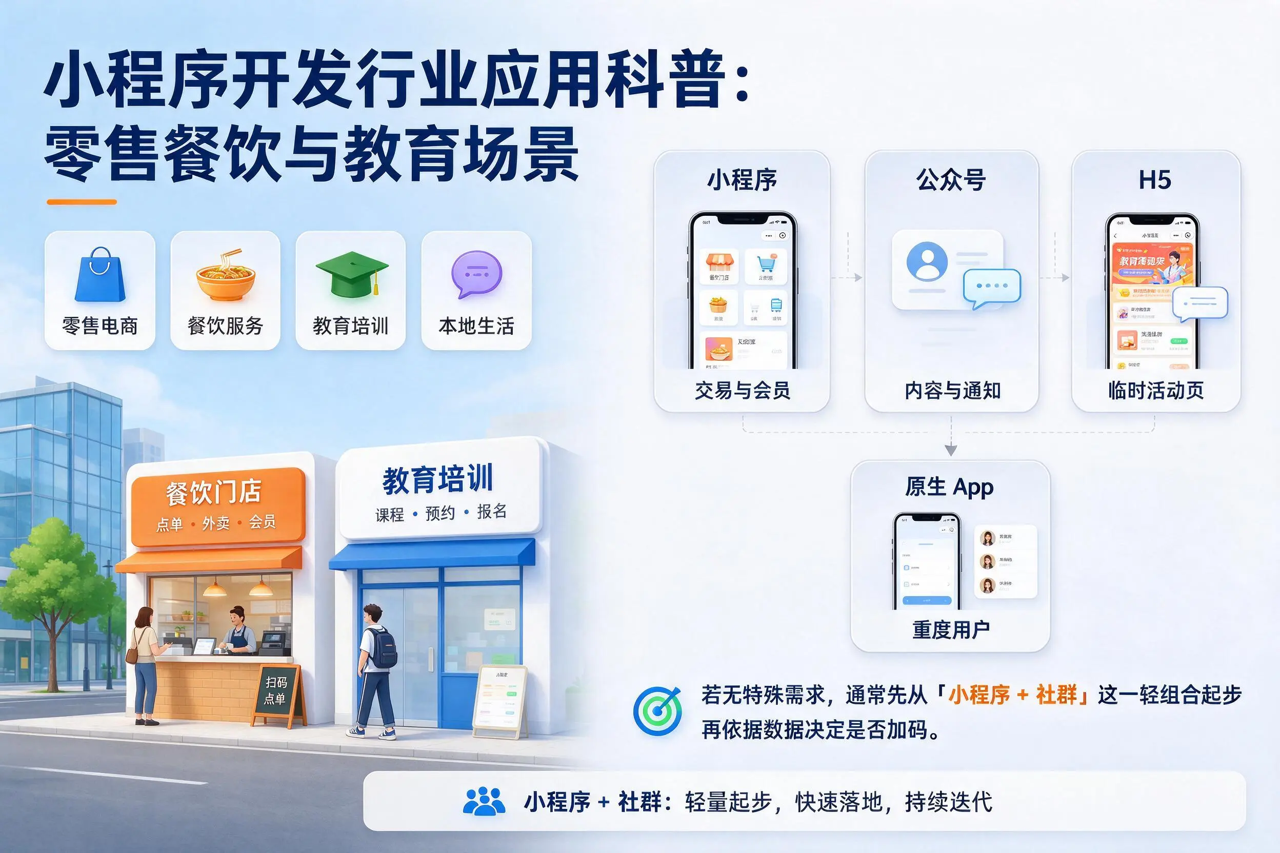 上饶小程序开发行业应用科普:零售餐饮与教育场景