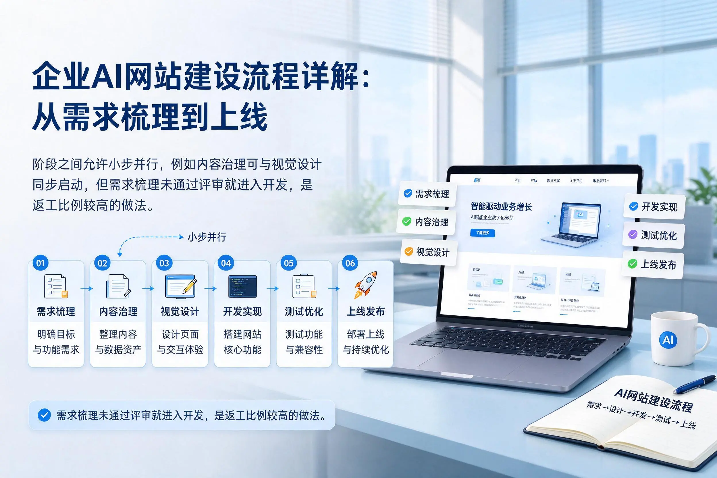 上饶企业AI网站建设流程详解:从需求梳理到上线