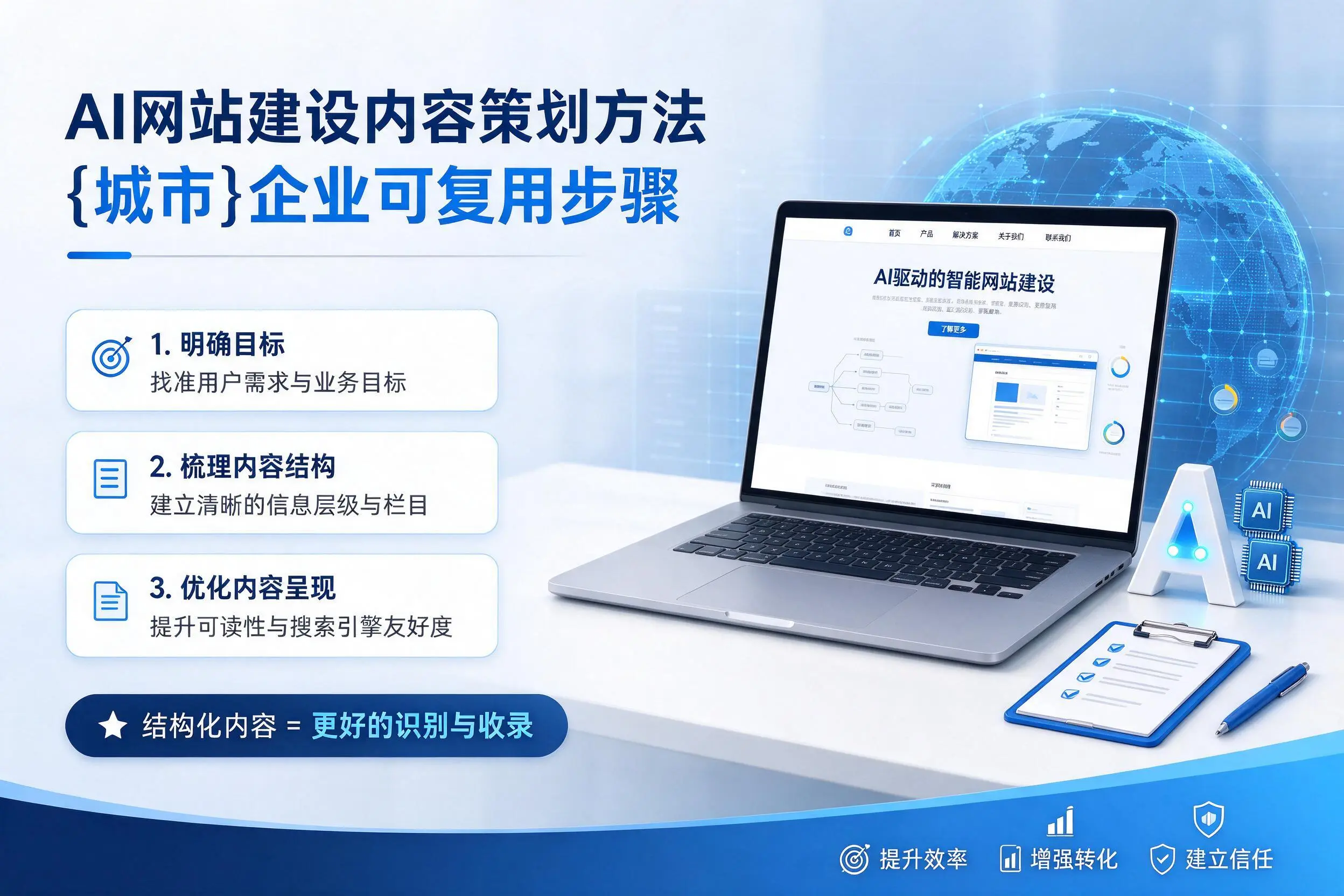 AI网站建设内容策划方法，上饶企业可复用步骤